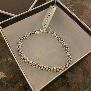 Lagos Caviar Beaded Bracelet Sterling Silver New